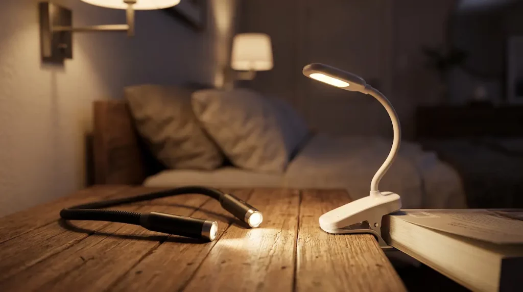 Lampe de lecture pour lire au lit sans déranger Comparatif lampe de lecture tour de cou et lampe de lecture à pince