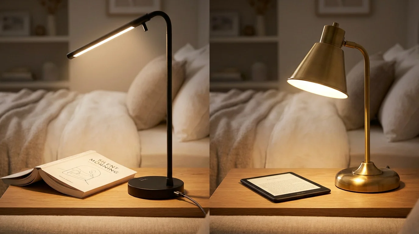 Accueil Lampes de lecture de chevet dans une chambre cosy, idéales pour lire au lit
